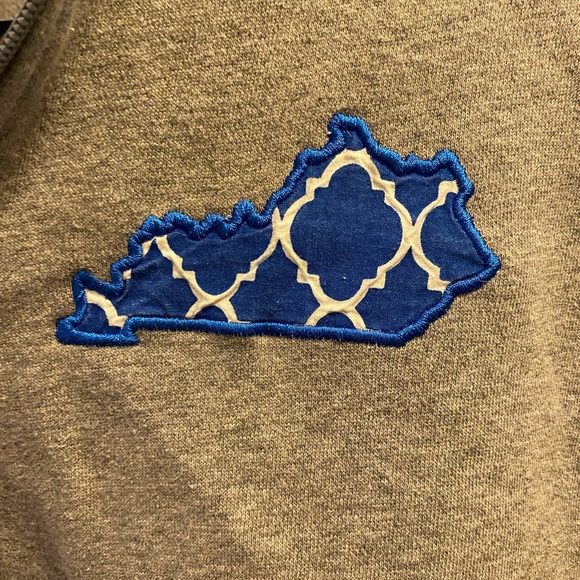 Gray Quarter Zip with Kentucky Outline - Picture 3 of 6